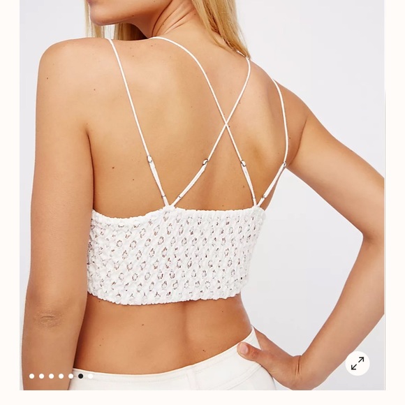 FREE PEOPLE WHITE ADELLA BRALETTE SIZE MEDIUM - Picture 3 of 6